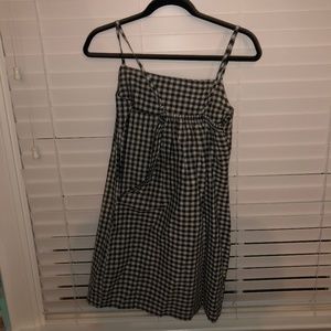 black and white checkered slightly fitted dress